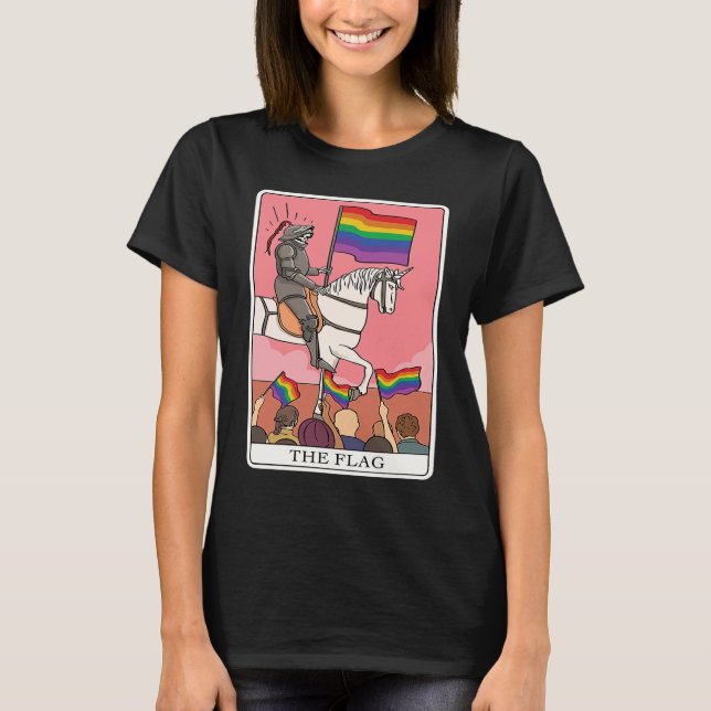 LGBTQ FLAG Tarot Card Finger for a Tarot Reader T-Shirt (Front)