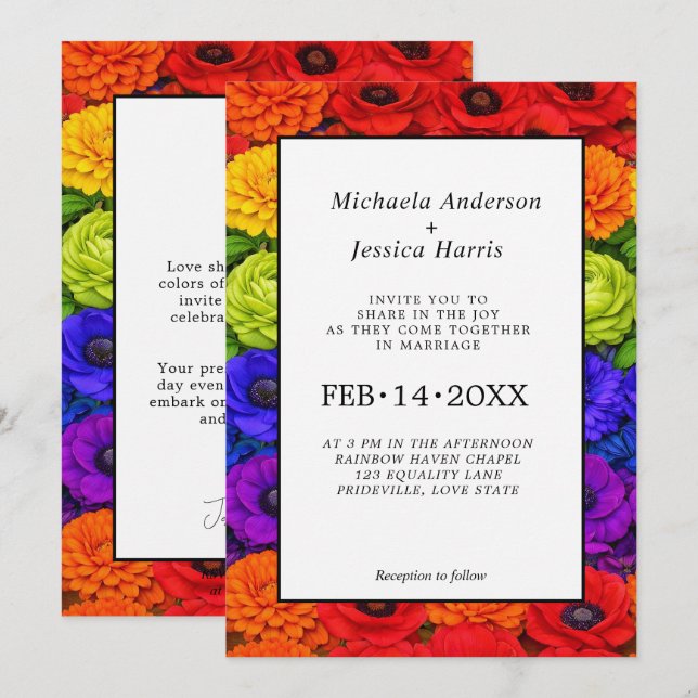 🌈 LGBTQ Flourish Together  – Classic Invitation (Front/Back)