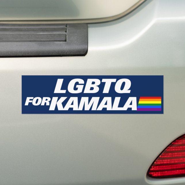 LGBTQ for Kamala Harris 2024 Bumper Sticker (On Car)