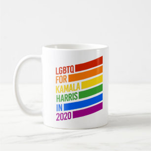 LGBTQ for KAMALA HARRIS Rainbow Stripes Coffee Mug