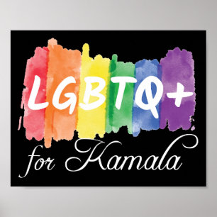 LGBTQ for Kamala Rainbow Gay Pride Election Poster