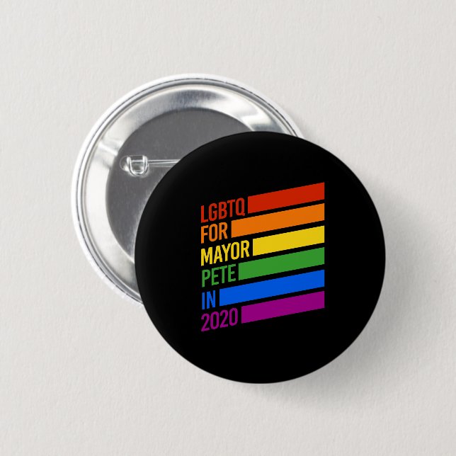 LGBTQ For Mayor Pete 2020 6 Cm Round Badge (Front & Back)