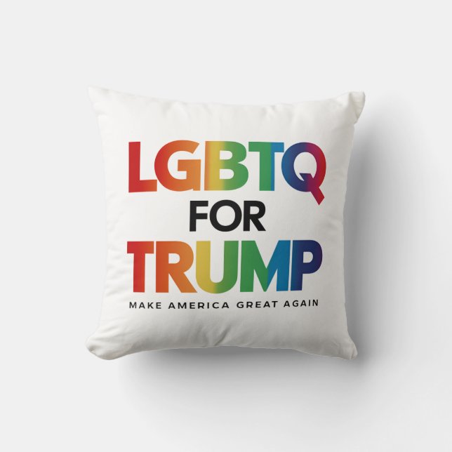 LGBTQ FOR TRUMP GAY LESBIAN FOR TRUMP 2024  CUSHION (Front)
