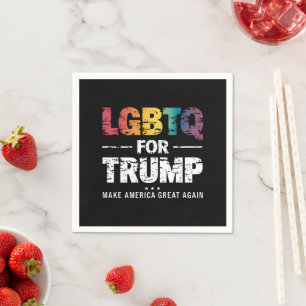 LGBTQ FOR TRUMP GAY LESBIAN FOR TRUMP 2024  NAPKIN