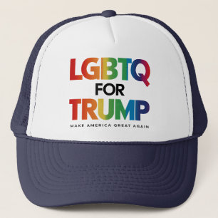 LGBTQ FOR TRUMP GAY LESBIAN FOR TRUMP 2024  TRUCKER HAT