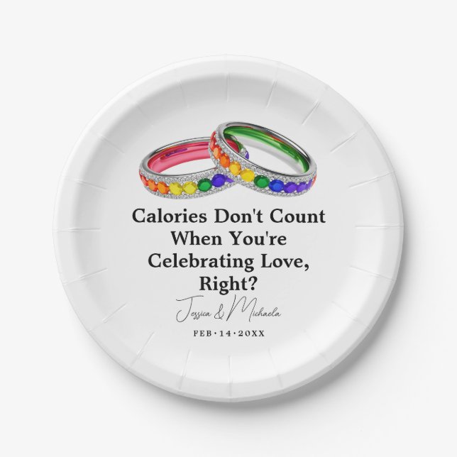 🌈 LGBTQ+  funny Intertwined in Pride Paper Plate (Front)