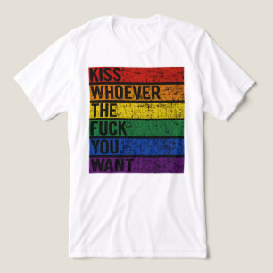 LGBTQ Gay Lesbian Pride Month T-shirt Kiss Whoever Tri-Blend Shirt