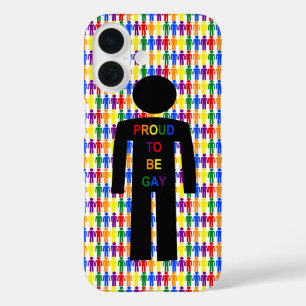 LGBTQ Gay Man Silhouette and Rainbow Men iPhone 16 Case