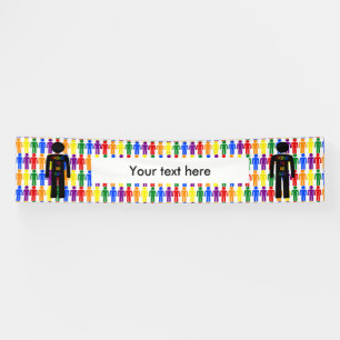 LGBTQ Gay Man Silhouette and Rainbow Men Custom Banner
