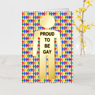 LGBTQ Gay Man Silhouette and Rainbow Men Custom Foil Greeting Card