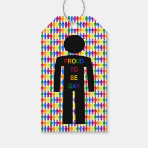 LGBTQ Gay Man Silhouette and Rainbow Men Custom Gift Tags