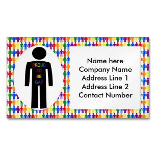 LGBTQ Gay Man Silhouette and Rainbow Men Magnetic Business Card
