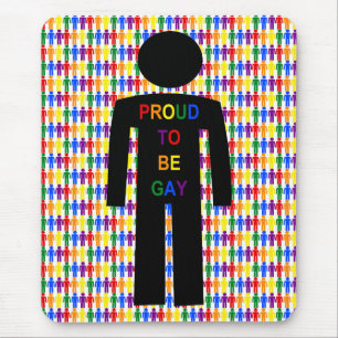 LGBTQ Gay Man Silhouette and Rainbow Men Mouse Pad