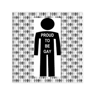 LGBTQ Gay Man Silhouette and Rainbow Men Self-inking Stamp