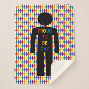 LGBTQ Gay Man Silhouette and Rainbow Men Sherpa Blanket