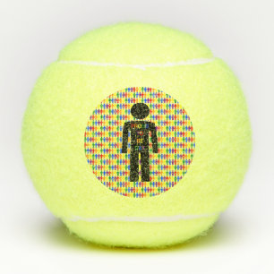 LGBTQ Gay Man Silhouette and Rainbow Men Tennis Balls