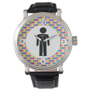 LGBTQ Gay Man Silhouette and Rainbow Men Watch
