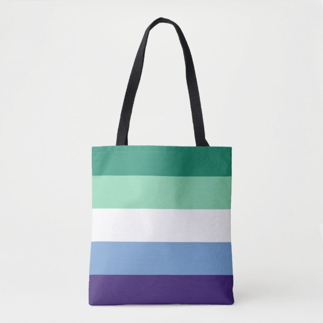 LGBTQ Gay Men Pride Flag Tote Bag (Front)
