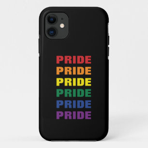 LGBTQ Gay Pride Customisable Repeated Text iPhone 11 Case