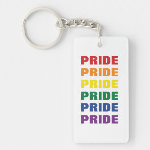 LGBTQ Gay Pride Customisable Repeating Text Key Ring
