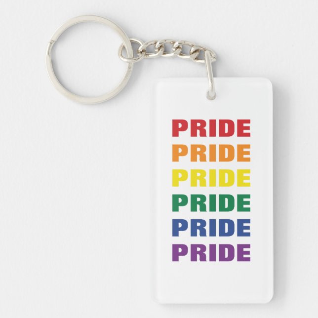 LGBTQ Gay Pride Customisable Repeating Text Key Ring (Front)