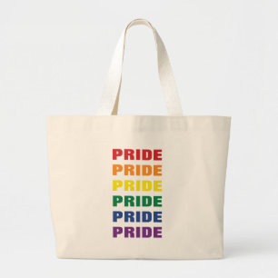 LGBTQ Gay Pride Customisable Repeating Text Large Tote Bag