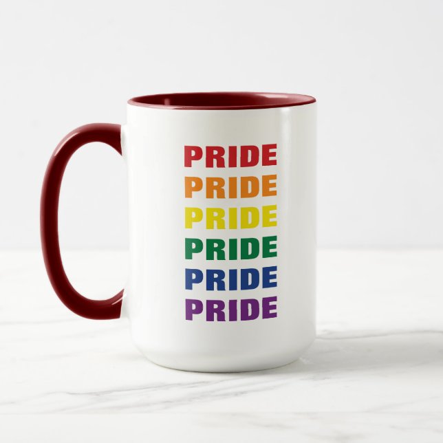 LGBTQ Gay Pride Customisable Repeating Text Mug (Left)