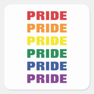 LGBTQ Gay Pride Customisable Repeating Text Square Sticker