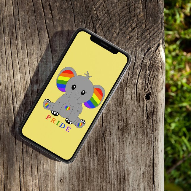 LGBTQ gay pride - cute elephant with rainbow flag Case-Mate iPhone Case (Creator Uploaded)