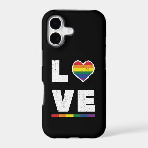 LGBTQ Gay Pride Flag Distressed Grunge Love