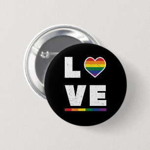 LGBTQ Gay Pride Flag Distressed Grunge Love 6 Cm Round Badge