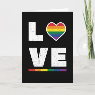 LGBTQ Gay Pride Flag Distressed Grunge Love Card