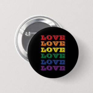 LGBTQ Gay Pride Love Customisable Repeated Text 6 Cm Round Badge