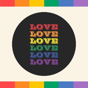 LGBTQ Gay Pride Love Customisable Repeated Text Classic Round Sticker
