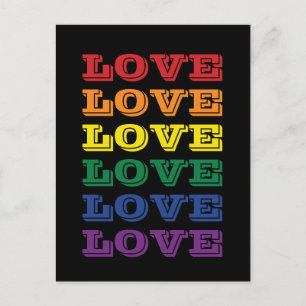 LGBTQ Gay Pride Love Customisable Repeated Text Postcard