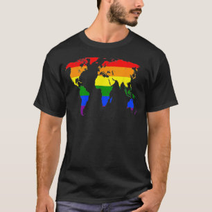 LGBTQ Gay Pride Rainbow World Map Gift T-Shirt