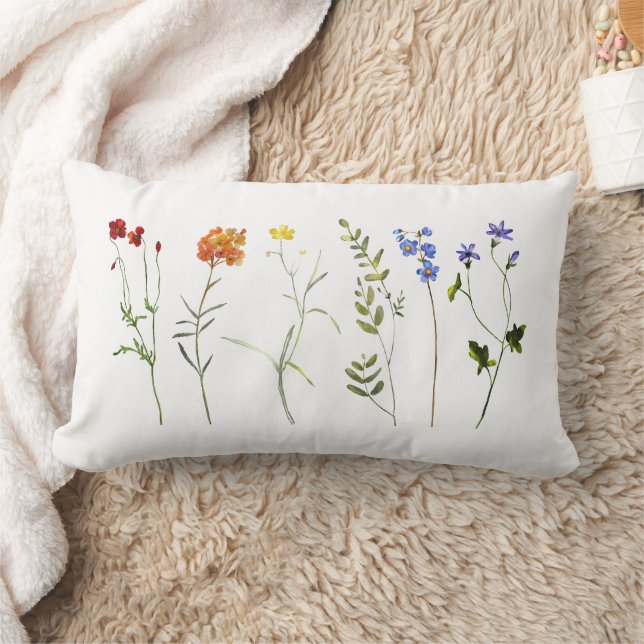 LGBTQ Gay Pride Wildflower Lumbar Cushion (Blanket)
