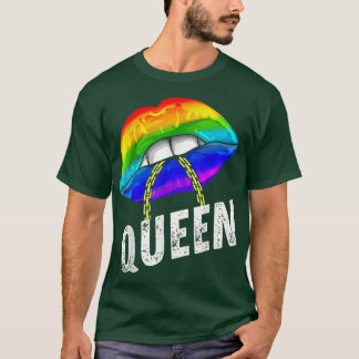 Lgbtq Gay Queen Lips Chain Gay Rights Proud Pride  T-Shirt