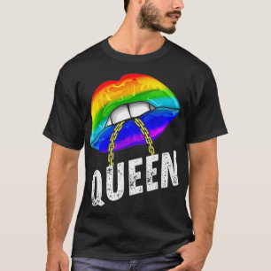 LGBTQ Gay Queen Lips Chain Gay Rights Proud T-Shirt
