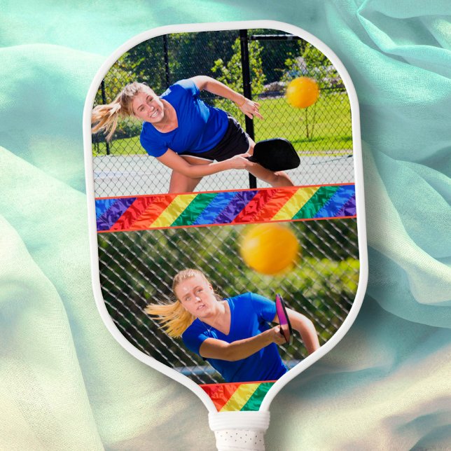 LGBTQ Gay Rainbow Flag Custom Photo Pickleball Paddle (Creator Uploaded)