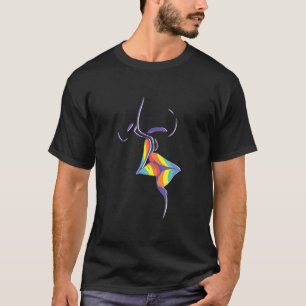 Lgbtq Gay Trans Bi Rainbow Kiss Mouth Rainbow Kiss T-Shirt