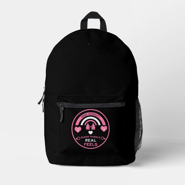 LGBTQ  Gay Wheelchair Disability Pride Printed Backpack (Front)