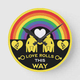 LGBTQ  Gay Wheelchair Disability Pride Round Clock