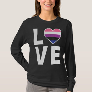 Lgbtq Gender Fluid Flag Heart Lgbtqia+ Love Gende T-Shirt