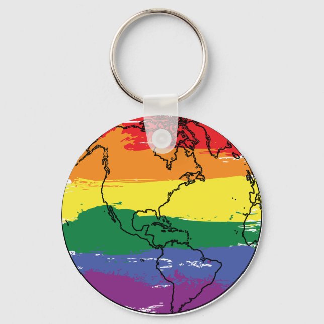 LGBTQ+ Global Flag Key Ring (Front)