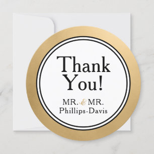 LGBTQ Gold Modern Thank You Note Invitation