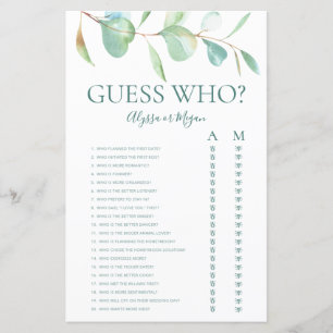 LGBTQ Guess Who Game Eucalyptus