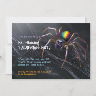 LGBTQ+ Hair-Raising Halloween Spider Party Invitat Invitation