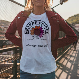 LGBTQ Happy Pride: Sunflower in Lesbian Flag Colou T-Shirt