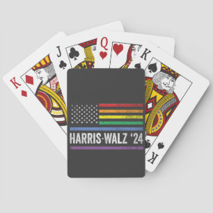 LGBTQ Harris Walz American Flag Election 2024 Playing Cards